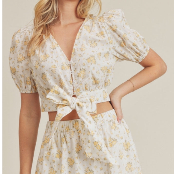 LAST 1❗️LUSH Ivory Floral 2-Piece Midi Skirt Set - Picture 8 of 11